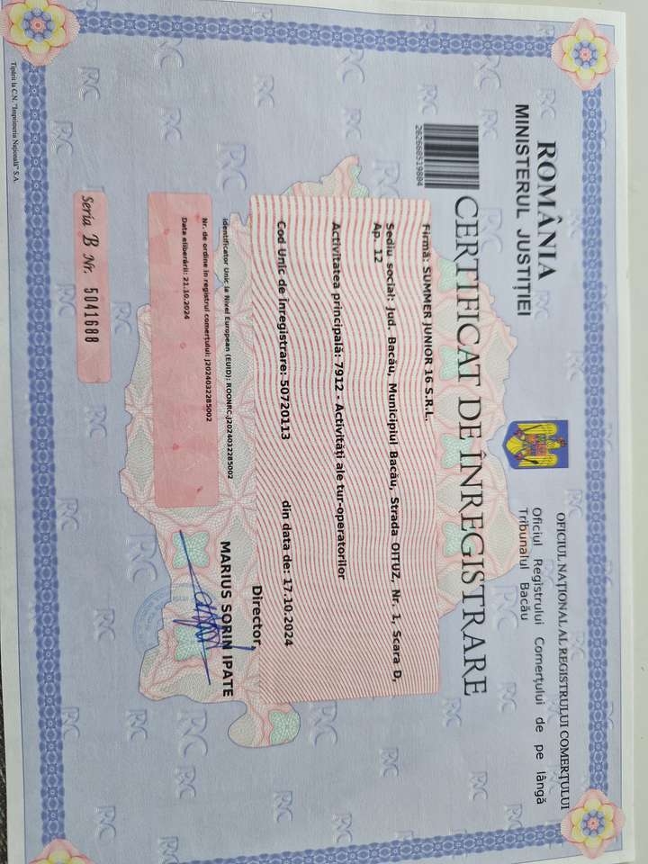 Certificat de Înregistrare